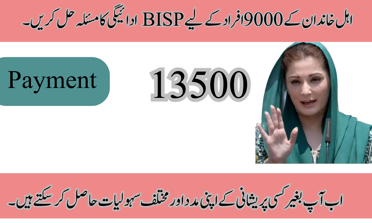 13500 کی ادائیگی فورا حاصل کریں